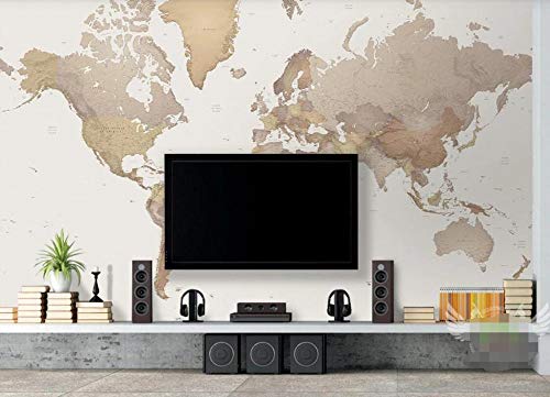 MUNXIN Wallpaper Papier Peint Panoramique 3D Carte Du Monde Rétro Moderne Papier Peint 3D Intissé Décoration Murale Cover