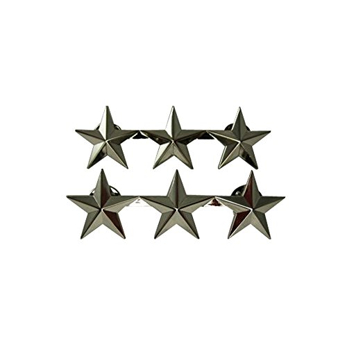 Riproduzione WW2 Metal US Military General Rank Stars, 3 Stelle (Tenente Generale), Etichettalia unica
