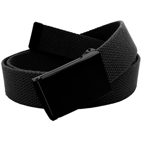 Build A Belt 1.25" Wide Black Flip Top Buckle with Canvas Web Belt (Boys Medium Black) Cover