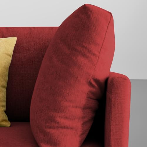 Image of Carina RHS 4 Seater L Shape Sofa Set for Living Room (Maroon Fabric) Premium Fabric Sofa