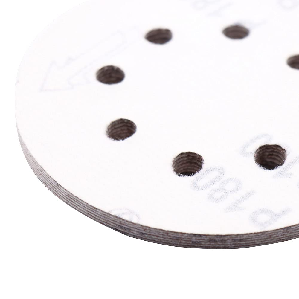 100pcs 5Inch 125mm Round Sandpaper 8 Holes Disk Sand Sheets Grit 80-3000 Hook and Loop Sanding Disc Abrasives for Polish,h