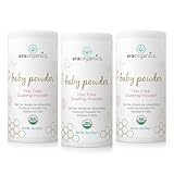 Era Organics Talc-Free Organic Baby Powder - USDA Organic Dusting Powder with Arrowroot, Calendula and Cornstarch for Newborns, Babies or Toddlers - Soothing, Fragrance Free (3oz/85g) - 3 Pack