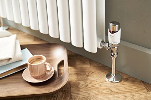 Drayton TRV4 Classic Thermostatic Radiator Valve and Lockshield Angled 15mm White and Chrome TRV Thermostat 07 05 180 - Image 4