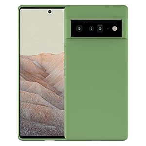 Foluu Case for Google Pixel 6 Pro Case, Liquid Silicone Gel Rubber Bumper Case with Soft Microfiber Lining Cushion Slim Hard Shell Shockproof Protective Cover for Google Pixel 6 Pro 2021 (Green)