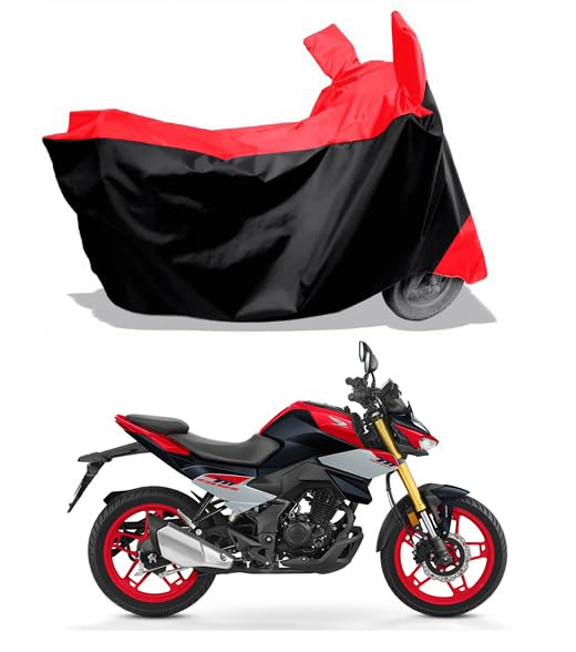 Image of Two Wheeler - Bike - Bike Cover for New 2025 Honda CB 125 Hornet Bike Body Cover with Water Resistant - Dust Proof Fabric Red Stripe