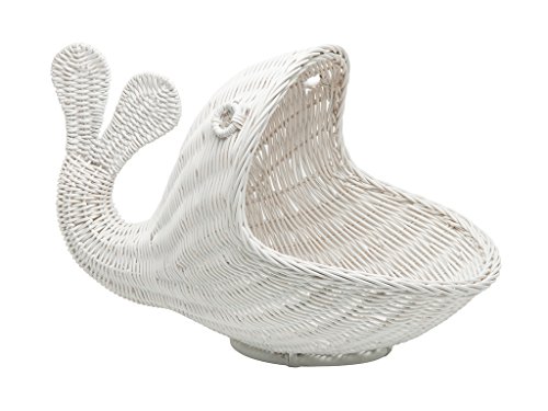 Image of KOUBOO 1060104 Rattan Whale Storage Basket, White