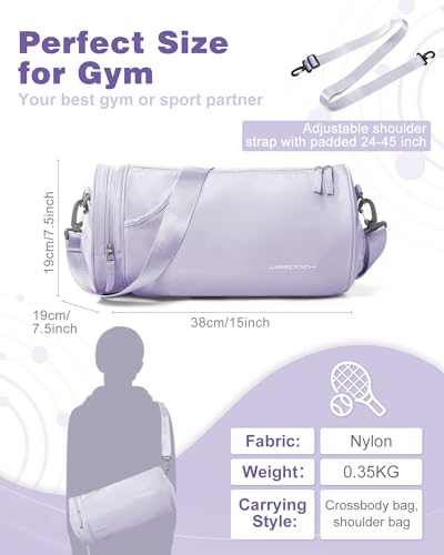 Image of Small Gym Bag for Women,Waterproof Mini Duffle Bag Womens Spotrs Workout Bags Small Travel Duffel Bag with Wet Pocket Carry on Weekender Bags for Dance Swimming,Gym,Yoga,Fitness Purple