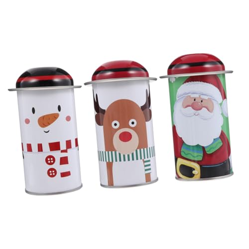 BAZEITFLOW 3個クリスマステーマ収納ボックス カートーン柄密封式 容器 お菓子