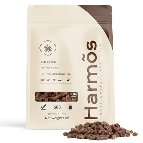 Harmos 4 Wood Pellet: Texas/Ninja BBQ, Hardwood Pellets for Smokers, 2 Sealed Packs