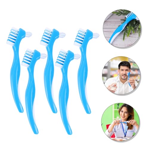 Hoement 5 Peças Escova Para Cuidados Com Dentaduras Limpador De Dentaduras Teclado Escova Retentor E