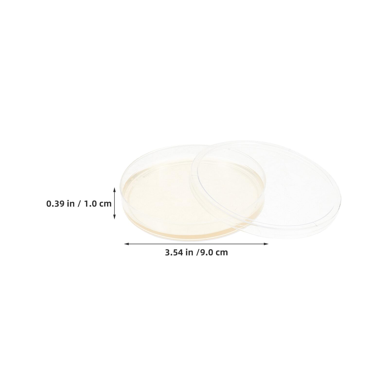 Placas de Petri Transparentes de 9 Cm Agar Nutritivo Prevertido, 20 Unidades para Experimentos Científicos de Laboratorio, Cultivo de Hongos y Análisis Microbiológicos