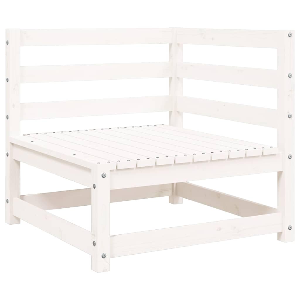Divano da Giardino 2 Posti con Poggiapiedi Legno Pino Bianco