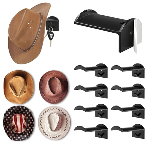 Reviews de Cajas y percheros para sombreros Top 5. 45 qiaofei - Soporte y organizador para sombreros de vaquero (paquete de 8) – 3.0 pulgadas de ancho con diseño dentado antideslizante para almacenamiento seguro del sombrero –...