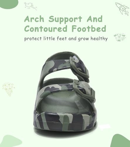 Image of Boys Girls Toddler Little Kid Sandals Buckle Adjustable Water Sandal With Hook Loop Back Strap(Toddler 5-Little Kid 12)