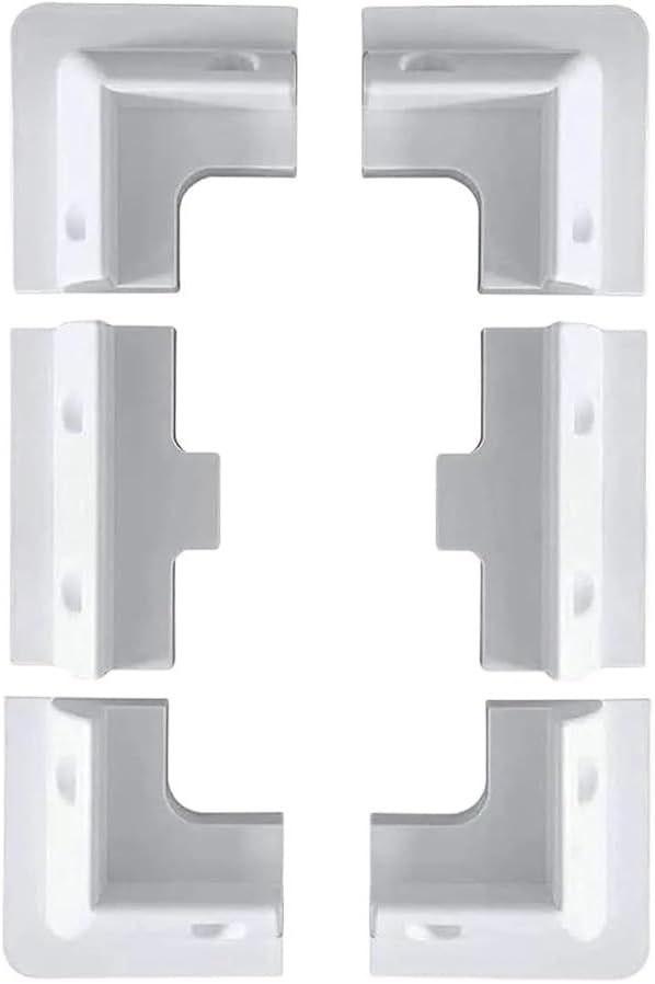 6PCS Rectangular Corner mounting Bracket for Solar Panels, Suitable for Wooden RV Shelters, Camping car Covers, UV Protection(White)