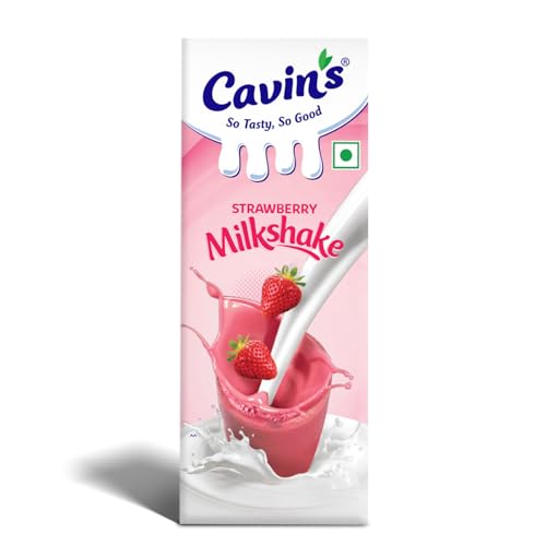 Image of Cavin's Strawberry Milkshake | Enriched With Zinc, Vitamin A & D For Immunity Support | 189g