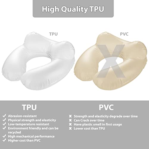 Inflatable Travel Neck Pillow: Extra-Soft, Cushion. For Airplanes, Trains, Cars, Portable Travel Accessory-With Carrying Pouch For Cell Phone And Passport Etc. (Grey) #TOP6