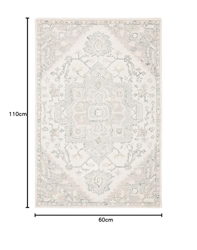 Safavieh Traditional Rug for Living Room Dining Room, Bedroom - Micro-Loop Collection, Short Pile, in Ivory and Beige, 60 x 110 cm - Image 3