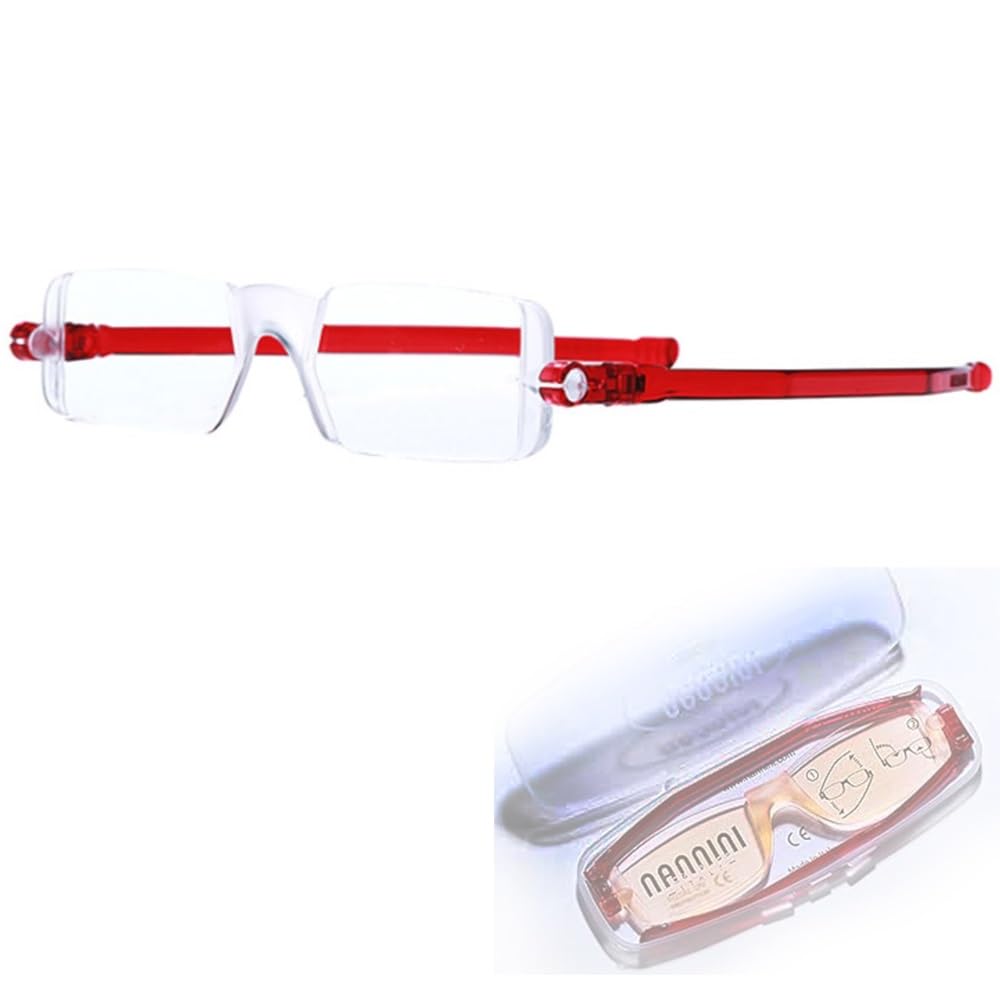NILZA Compactas Gafas De Lectura Mini Gafas Presbicia Moda Gafas De Ordenador De Compacto TR Reading Glasses Anteojos Giratorias (Color : C, Size : +2.5)