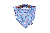 Patriotic Scrunchie Dog Bandana – Handmade Reversible Red, White & Blue Pet Scarf – 4th of July Dog Accessory – Elastic Bandana for Small, Medium & Large Dogs (XX-Large, Patriotic Paws)