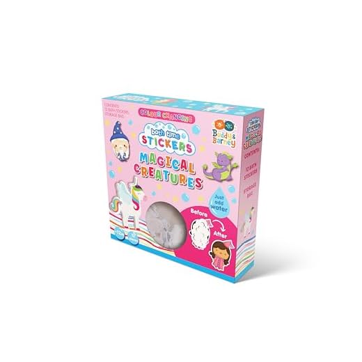Buddy & Barney: Pegatinas de baño que cambian de color, criaturas mágicas, 13 calcomanías de espuma y bolsa de almacenamiento de malla, juguete de agua, bebés y niños a partir de 1 año