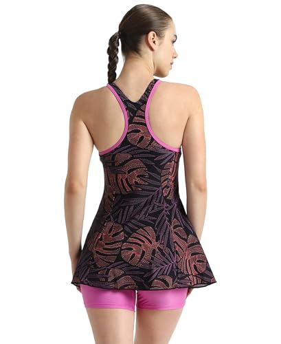Image of Speedo Women's Swimdress with Boyleg | Swimming Costume Swimsuit | Chlorine Resistance | UPF 40+ Sun Protection | Removable Bra Pads