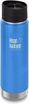 Klean Kanteen Adult Wide Vacuum Insulated with Cafe Cap 2.0 Water Bottle, Pacific Sky, L