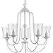 Progress Lighting Bowman Collection 5-Light Clear Chiseled Glass Coastal Chandelier Light Cottage White