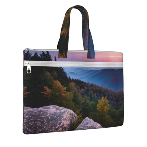 Canadian Smokey Mountain Cliff Canvas Document Bag Briefcase For Professionals And Executives2