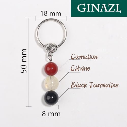 Image of GINAZL Natural Crystals Keychain Gift for New Beginnings, New Beginnings Gifts for Coworker Anxiety Relief Keychain for Women