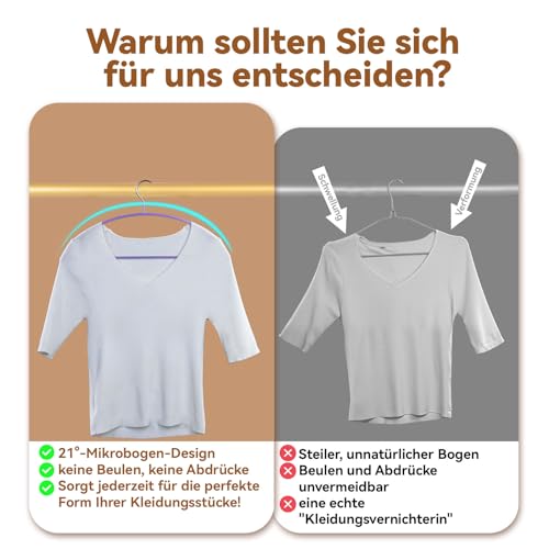 MOPUP Kleiderbügel, 28er-Pack, Pulloverbügel ohne Schulterwulst, 42 cm breite, robuste Kleiderbügel für den Kleiderschrank, rutschfeste Metallbügel mit PVC-Beschichtung für Pullover, Anzüge, Kleider