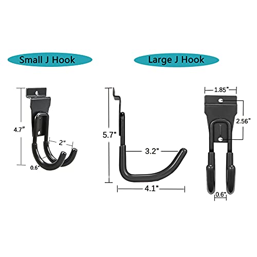 ATOOLA Slatwall Hooks 14 Pack, Heavy Duty Garage Wall Organizer, Multi-Size Hanging Hooks Compatible with Proslat, StoreWALL and HandiWall by ATOOLA - Image 8