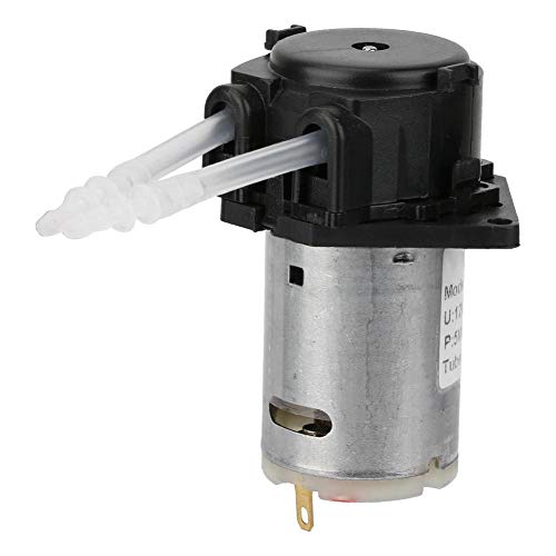 Selbstansaugende Peristaltische Pumpe 12V DC - Mikrodosierpumpe mit 2x4 Röhrchen für chemische Analyse, DIY-Kit inkl. Zubehör (Schwarz)
