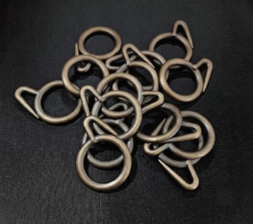 Image of ProKart Premium Plastic Curtain Rings Hook for Windows Curtains, Door Curtains, Bathroom Curtains and Other Multipurpose Usage 1.5 Inch Inner Diameter (Bronze, 12)