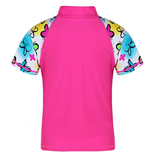 Image of TFJH E Girls Short Sleeve Swimsuit Two Piece Swimwear UPF 50+ UV 3-12 Years