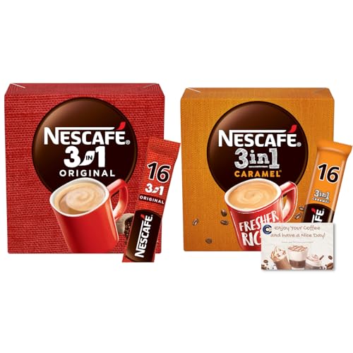 Instant Coffee Duo: 3 In 1 Caramel and Original Instant Sachets 16x16g
