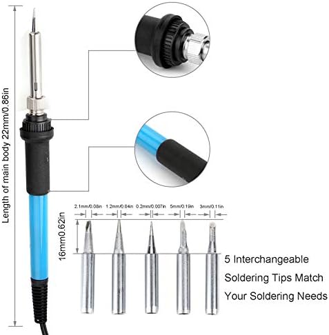 Shoze Soldering Iron Kit 220V Soldering Solder Iron Set Kit 60W Adjustable Temp Electronic Repair Tool