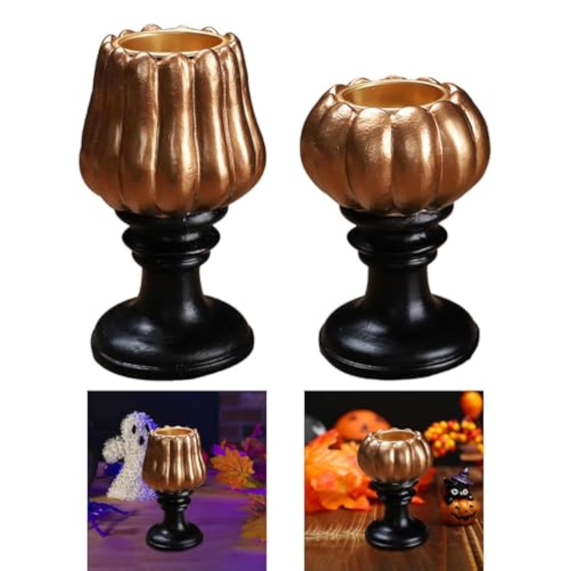 Halloween Pumpkin Tealight Candle Holder, Festive Decor