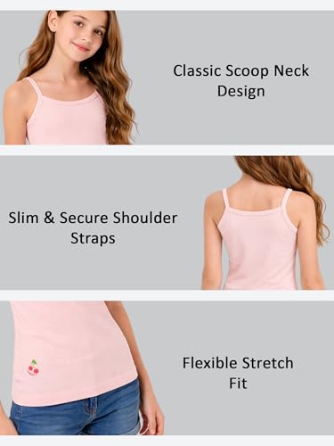Image of Kids Girl's Regular Fit Vest| 100% Cotton| Skin Friendly | Lightweight | Sleeveless Design | Pack Of 3 (Color & Print May Vary)