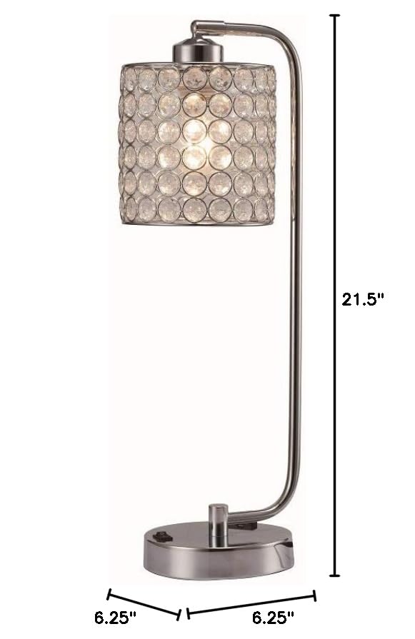 Lámpara de Mesa 21.5" con Puerto USB y Diseño de Cristal miniatura 5