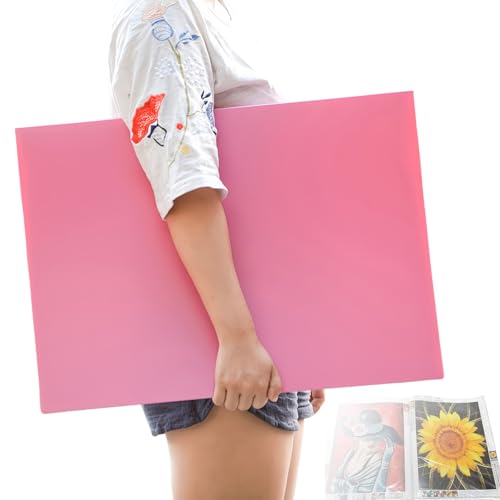MOTEERLLU Diamond Art Portfolio Book 22"×16"(55cm×40cm), A2 Diamond Painting Storage Book with 30 Sleeves, Heavy Duty Portfolio Binder for Artwork Presentations, No-Crease Poster Binder Display Folder