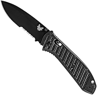 Benchmade 570SBK-1 Presidio II, Coated Finish, Serrated Edge, Drop Point Blade Knife, Made in the USA
