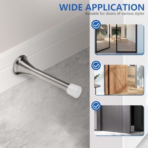Kiseer 12 Pack Spring Door Stops 3 1/4 Inch Flexible Heavy Duty Spring Door Stopper thumb #4