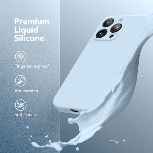 Image of Magnetic for iPhone 13 Pro Max Case, Compatible with MagSafe, [Full Camera Protection][Screen Protector] Silicone Shockproof Protective Phone Case for iPhone 13 Pro Max 6.7 inch, Light Blue