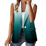Eigenschaften: Offener Knopf Vorne, Ärmelloser Oberbekleidungsanzug, Weste Mit Reverskragen, Lässige Strickjackenweste Für Damen, Einfarbig, Seitentaschen, Oberbekleidungsanzugweste.