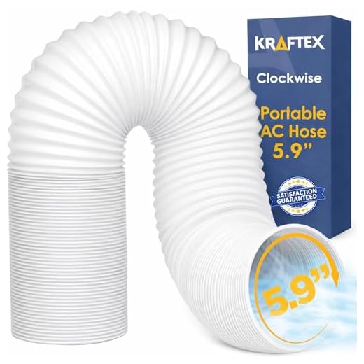 Klimaanlage Schlauch Tragbarer Luftauslass mit 5,9 Zoll Durchmesser, Gewinde im Uhrzeigersinn & Länge bis zu 2 Meter. Kompatibel mit LG, Delonghi und anderen tragbaren Klimaanlagen