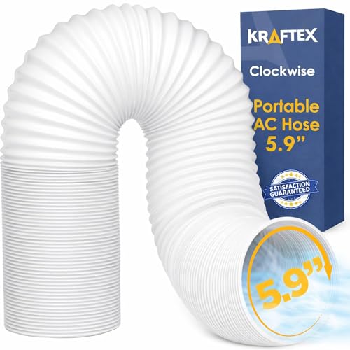 Portable Air Conditioner Hose - AC Hose with 5.9' Diameter, Clockwise Thread & Length up to 80' - Exhaust Hose for Portable Air Conditioner Vent Compatible with Delonghi & LG Air Conditioner Parts