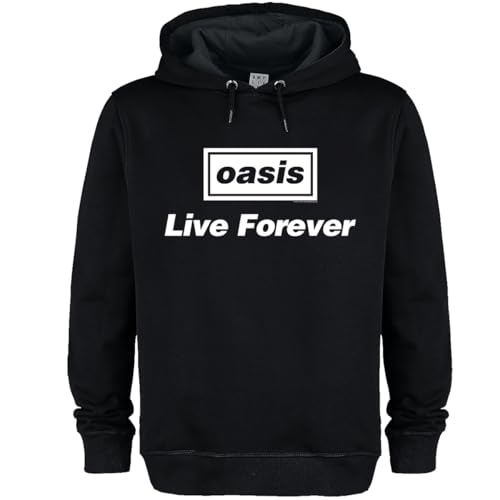 Sweat à Capuche Live Forever Title Noir XL Hoodie Adulte Style Rock