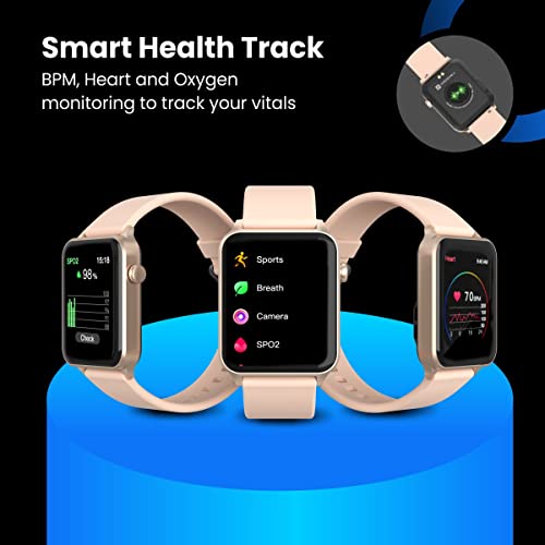 Image of Portronics Kronos Gamma Bluetooth Calling Smart Watch, 1.69inch HD Display, Dial Pad, SpO2, BP & HR Monitoring, Multiple Sports Mode, IP68 Water Resistant, Android /iOS Compatibility(Rose Gold)