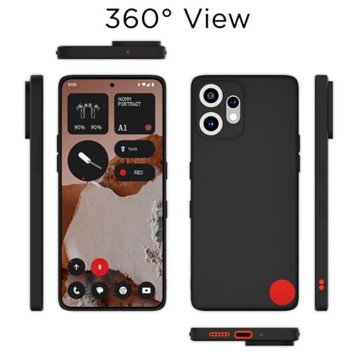 Image of Outlouders Back Cover for CMF by Nothing Phone 2 Pro 5G | Camera Protection | Durable Soft Matte Silicone Bumper Case (Black)